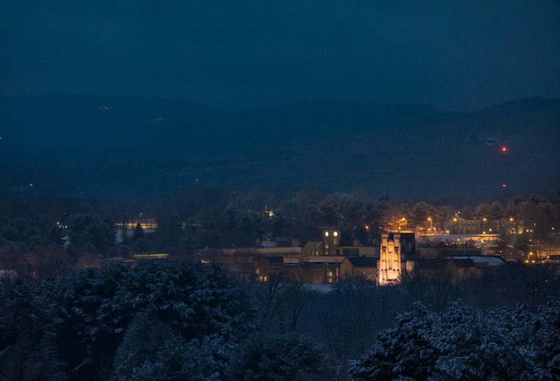 Blacksburg in the winter. Photo by Ryan Young for Virginia Tech.