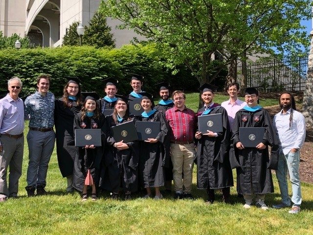 the 2021 class of science education masters graduates pose with dr. glasson and his GTA