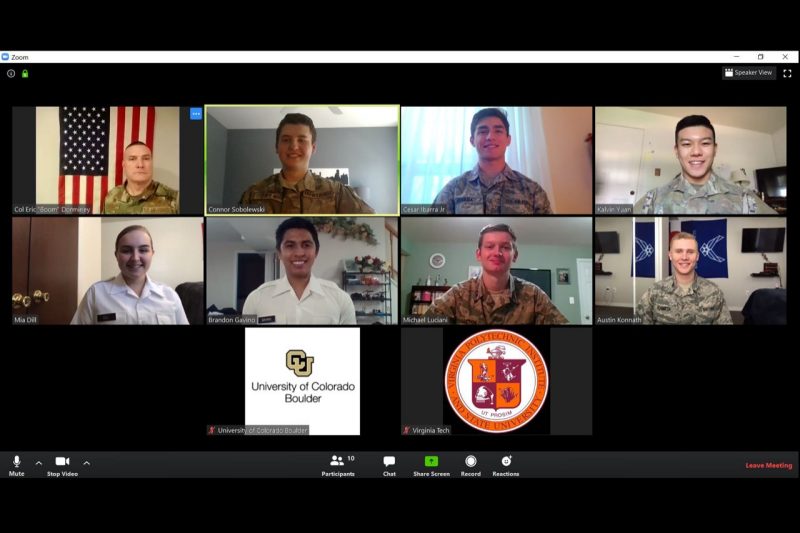 ROTC on a Space Command Zoom online group meeting