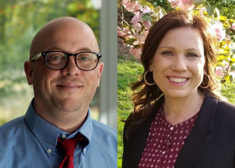 Chase Catalano (left) and Rachelle Kuehl, two faculty in the School of Education, received awards from the Spencer Foundation.