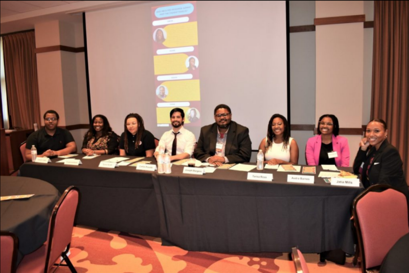Photo of a graduate student panel at the HBCU/MSI Research Summit