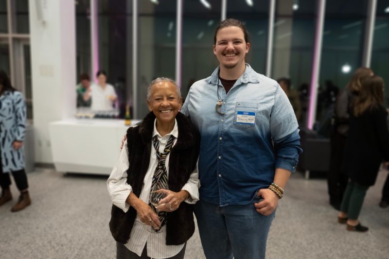 Nikki Giovanni with the winner of the 2023 Giovanni-Steger Poetry Prize, Joshua Ward. 