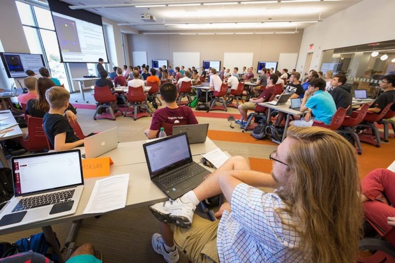 Students in a classroom. Virginia Tech photo