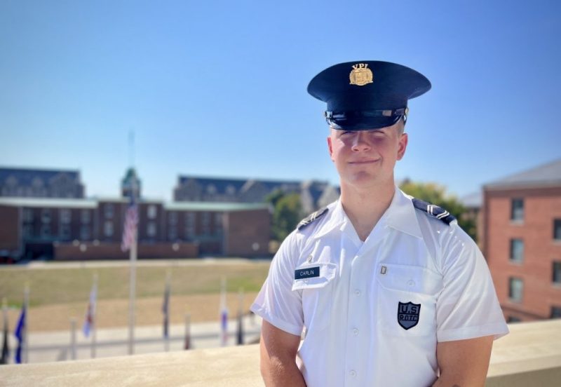 Cadet chosen to highlight the colors at the Rutgers game