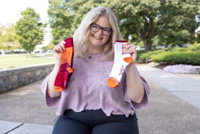 Madison Gunnell’s Hokie socks remind us of the threads that connect us
