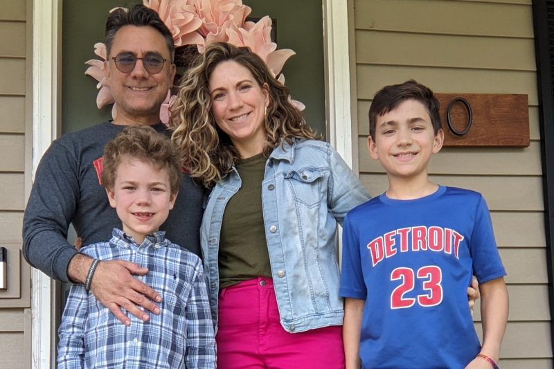 Jessica Black (center) with her family.