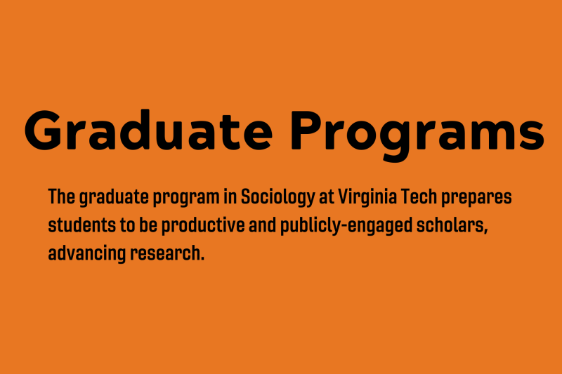 The graduate program in Sociology at Virginia Tech prepares students to be productive and publicly-engaged scholars, advancing research. 
