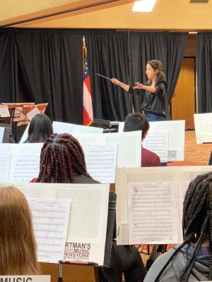 Dr. Foster rehearsing the South Georgia Middle School Region Band (Spring 22)