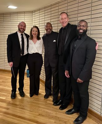 Dr. Benjamin Harper (Director of Bands, Valdosta State University), Dr. Catheryn Foster (Assistant Professor of Practice, Virginia Tech), Dr. Quincy Hilliard (Composer in Residence & Endowed Professor of Music, University of Louisiana Lafayette), Colonel Timothy Holtan (Retired Commander of The United States Army Band “Pershing’s Own”), and Dr. Javian Brabham (Professor of Trumpet, Valdosta State University)