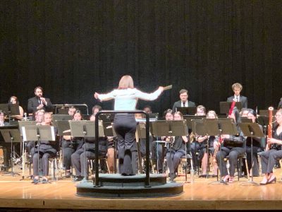 Dr. Catheryn Foster guest conducting the Valdosta State University Wind Ensemble