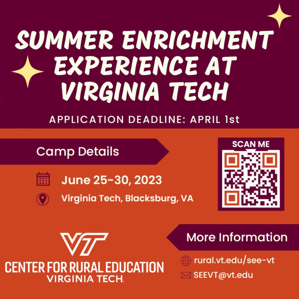 Summer Enrichment Experience at Virginia Tech for Rural Gifted Youth