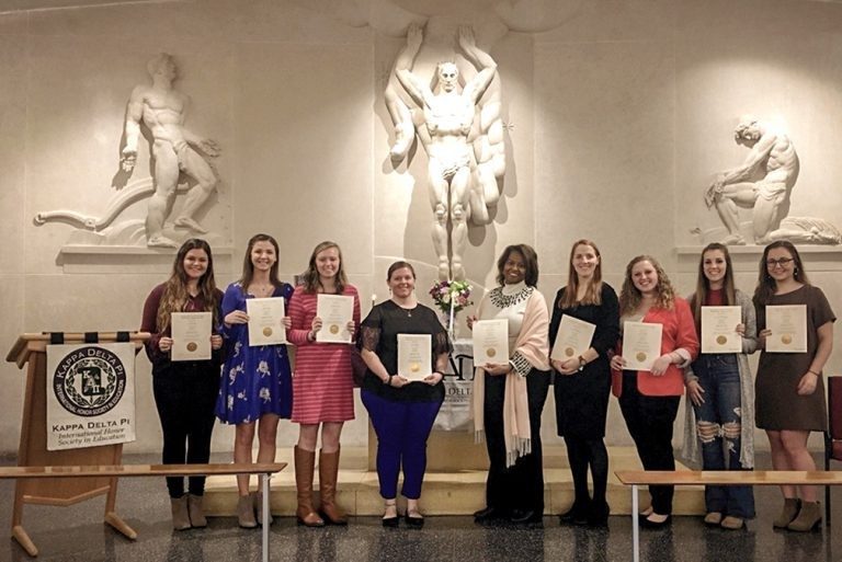 Kappa Delta Pi’s Xi Zeta chapter of Virginia Tech inducted students on February 24 at the War Memorial Chapel on the Blacksburg campus.