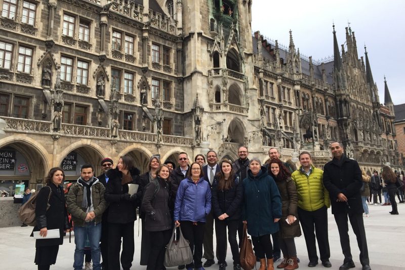Members of the Virginia Tech team that developed a policy brief on refugee integration traveled to Munich as part of their research. 