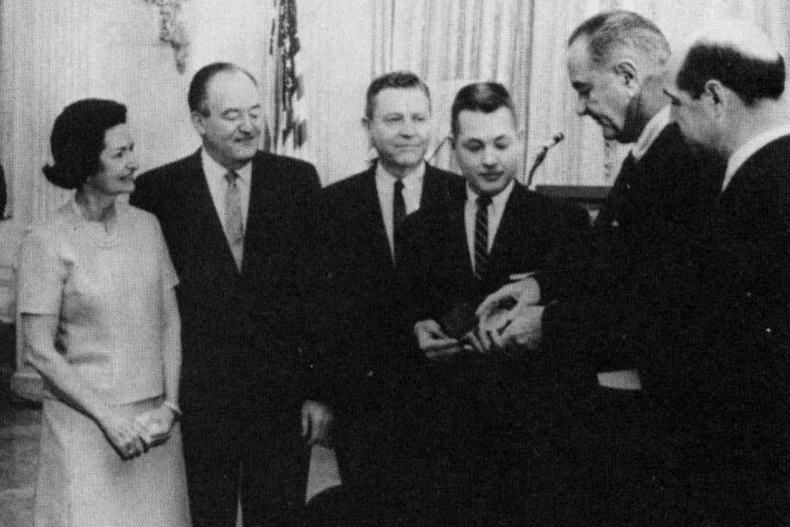 James "Bud" Robertson Jr. with President Johnson