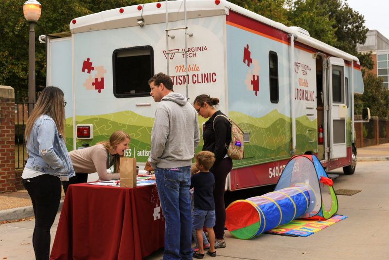 The Mobile Autism Clinic conducts advocacy and outreach work to provide resources and services to families in the area. Rasha Aridi for Virginia Tech.