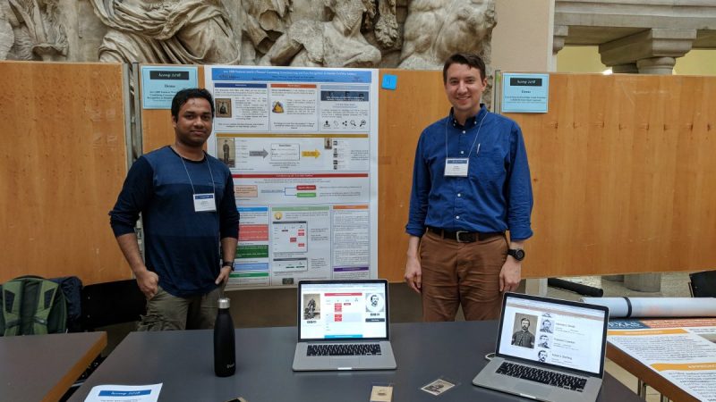 Vikram Monhanty, a doctoral computer science student, and Luther  at the 6th AAAI Conference on Human Computation and Crowdsourcing  at the University of Zurich in 2018.