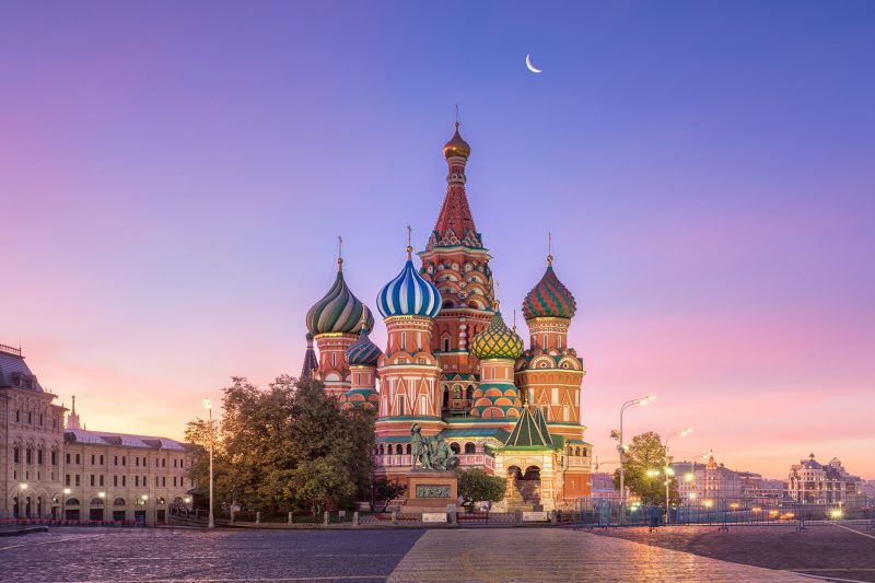 The Cathedral of Vasily the Blessed, better known as Saint Basil’s Cathedral, is an Orthodox church in Moscow’s Red Square. Built between 1555 and 1561, it stands as one of Russia’s most popular cultural symbols. Photo by Igor Sobolev.