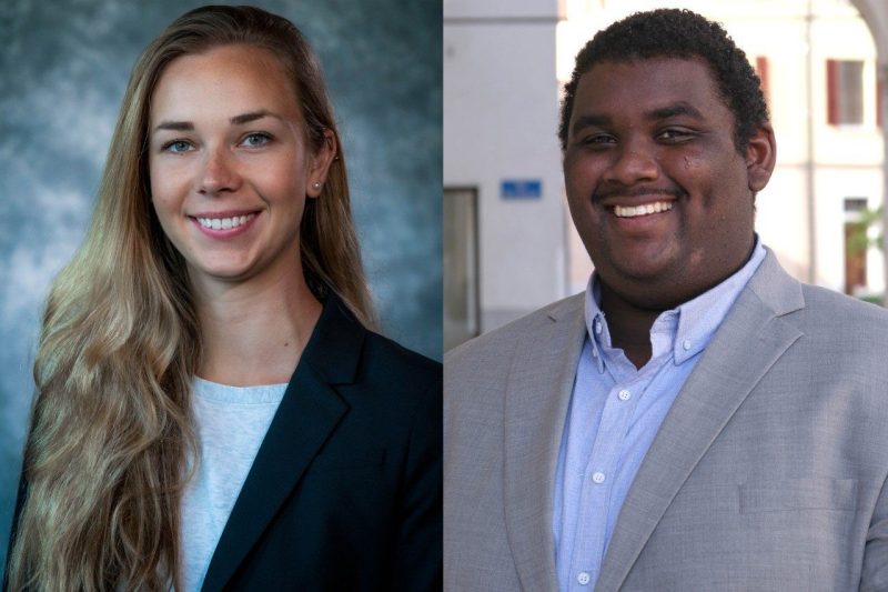 Anna Buhle (at left) wants to focus on financial issues and inclusion while Jamal Ross plans to focus on mental health, food insecurity, and diversity and inclusion once they start their terms on the Board of Visitors on July 1. Photos courtesy of Anna Buhle and Jamal Ross. 