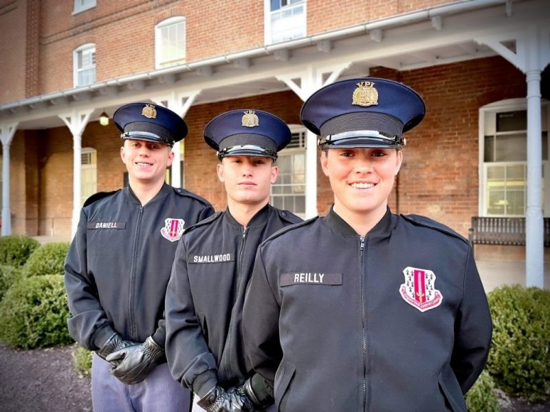 Photo of Cadets Ethan Daniell, Aiden Smallwood, and Kathleen Reilly 