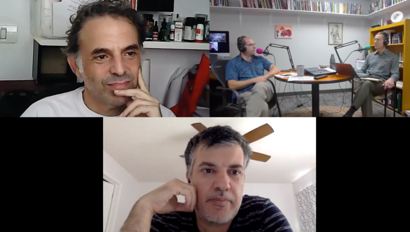 Authors Sayed Kashua and Etgar Keret participated in a podcast facilitated by P Aaron Ansell and Brian Britt.