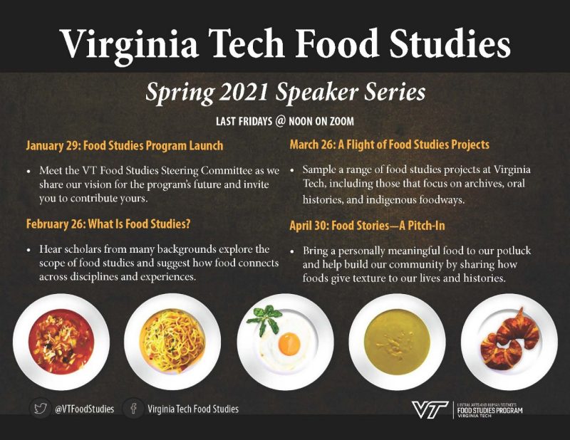 Food Studies Spring 2021 Speaker Series flyer