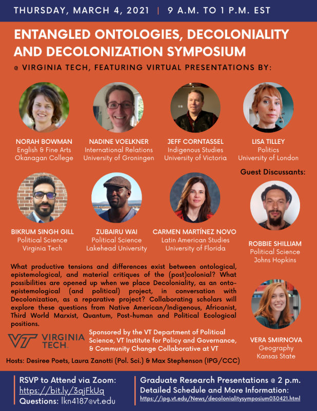 Entangled Ontologies, Decoloniality, and Decolonization poster